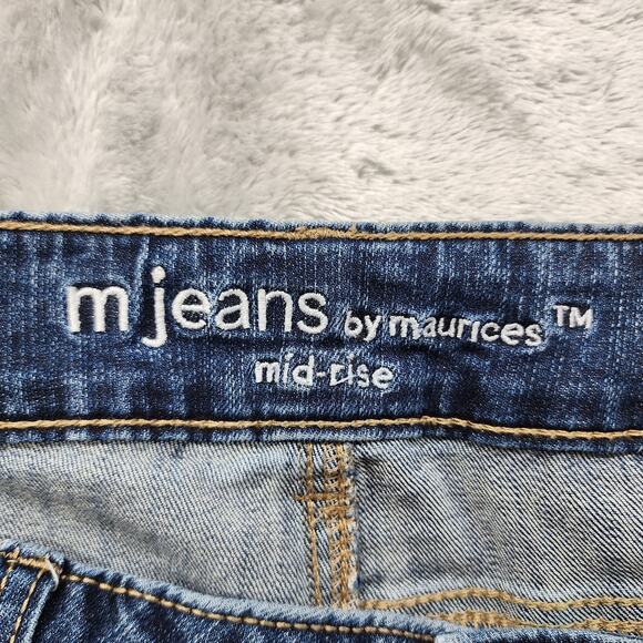 Maurices M. Jeans Womens 14 SHORT Blue Classic Mid Rise Flare Leg Stretch Denim - Picture 6 of 14